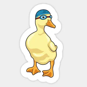Duck Swimming Swimming Goggles Sticker