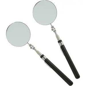 Round Telescopic Inspection Mirror, 85mm Area, Checking Tool for Vehicle, Observing Eyelashes, Mouth and Other Small Parts - Extended Large Mirror