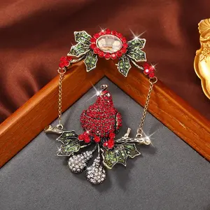 Vintage-Inspired Parrot Brooch Pin - Elegant Alloy Bird Lapel Pin for Coats & Jackets, Perfect Birthday Gift for Her