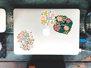 Floral printable stickers , inspirational sticker , print and cut sticker, cricut stickers, packaging sticker , planner sticker