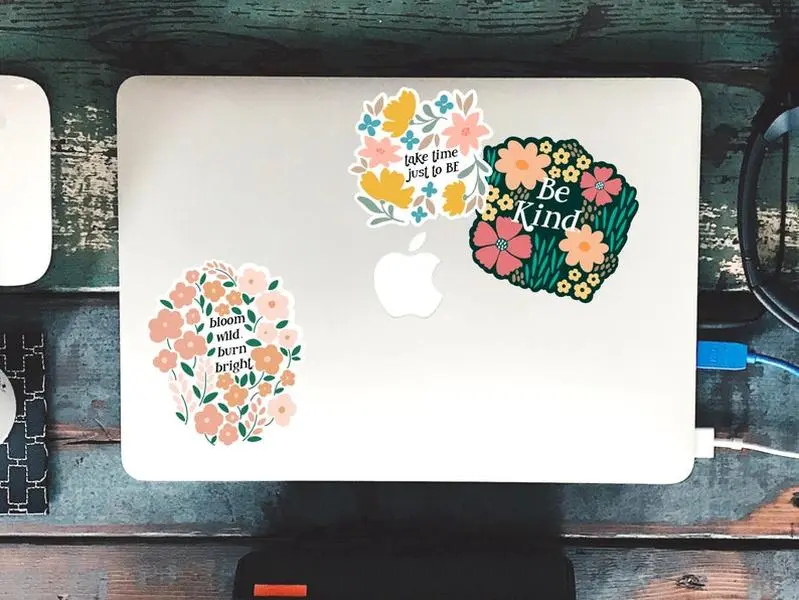 Floral printable stickers , inspirational sticker , print and cut sticker, cricut stickers, packaging sticker , planner sticker