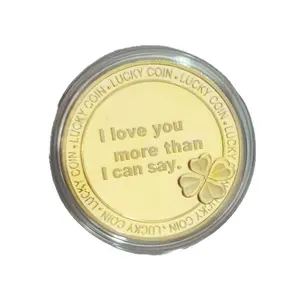 Four-Leaf Clover Rose Love Declaration Coin, Lucky Small Gift, Exquisite Collectible Token, Ideal for Romantic Gifts