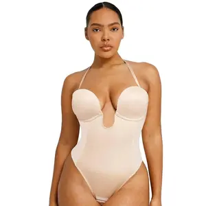 AirSlim Deep Plunge Low-Back Thong Bodysuit Cute Womenswear Tops