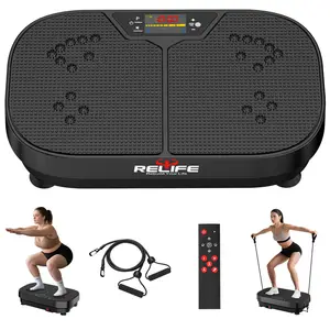 Premium Vibration Plate Machine - Full Body Workout w/Resistance Bands - 440LB Capacity & Speed Control - Home Gym Trainer
