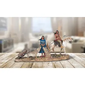 9"H Indian Couple Statue Native American Decoration Figurine