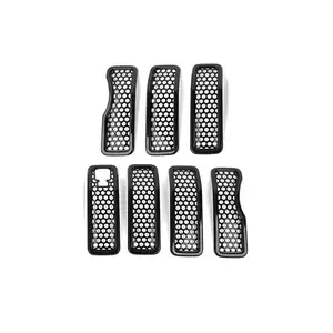 Exterior Front Grille Trim Ring Cover For Jeep Wrangler JL/Gladiator JT 2024+ ABS Material UV Resistant 7-Item Set Car Accessories