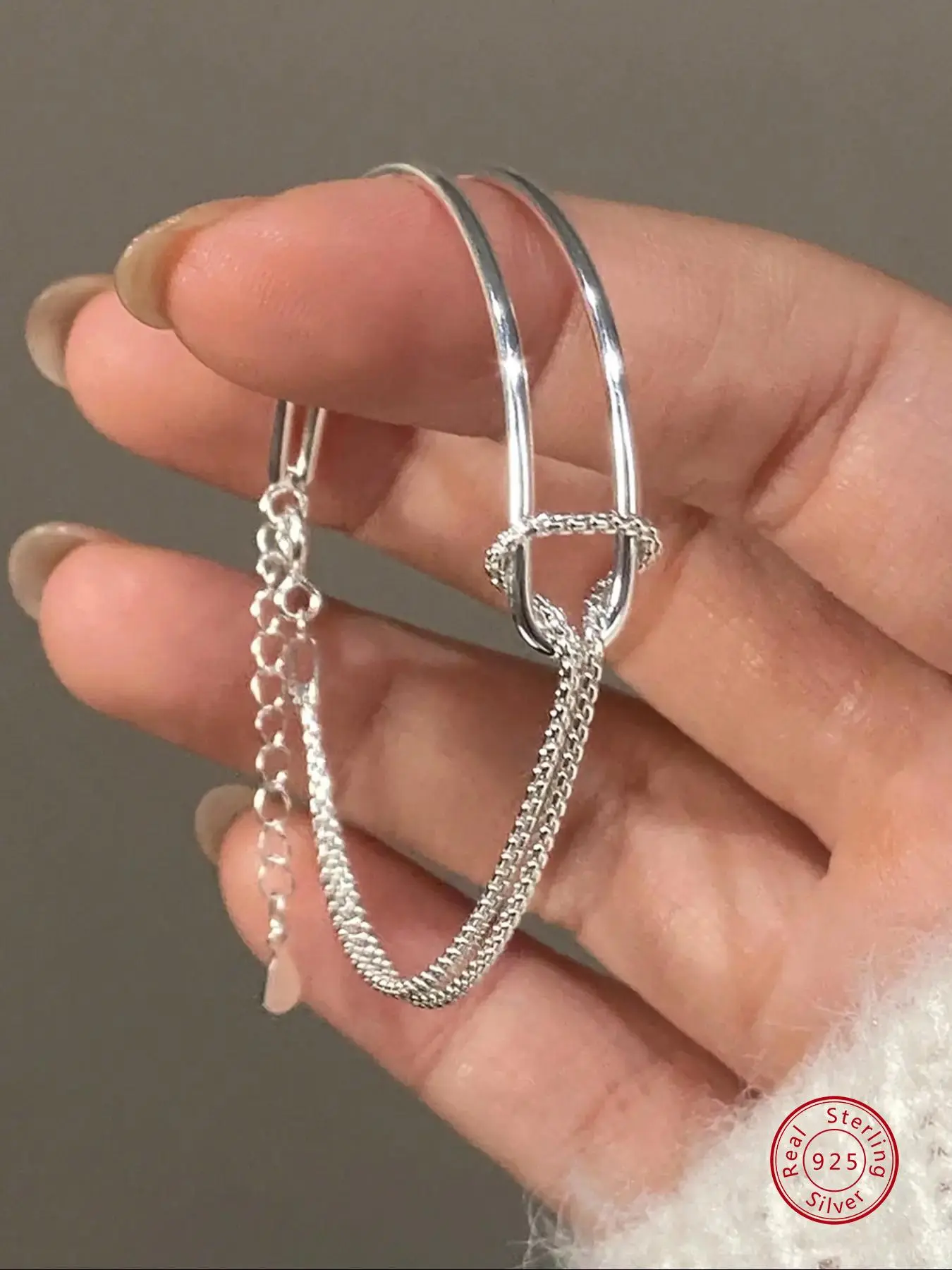 S925 Sterling Silver Double Layer Chain Bracelet, Beautiful Bracelets, Jewelry for Women & Girls, All-match Back To School, Gifts with Box
