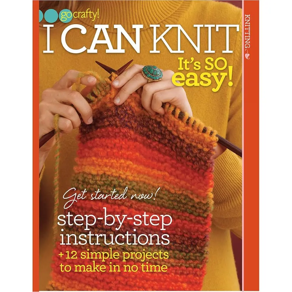 Easy Knitting Guide Book - Soho Publishing, Step-by-Step Instructions, 12 Simple Projects, 32 Pages, Soft Cover, Crafts & DIY Lifestyle Hobby Resource for Knitting Enthusiasts