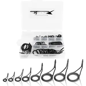 25/75pcs Single Foot Fishing Spinning Rod Stainless Steel Guides Repair,Replacement Building Guides for Fishing Rod,Fishing Casting Pole Guides Set,10pcs Rod Tips