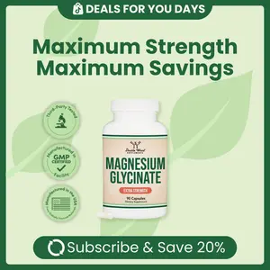 Magnesium Glycinate Extra Strength | Supports Sleep | Promotes Calmness & Relaxation | Double Wood Supplements
