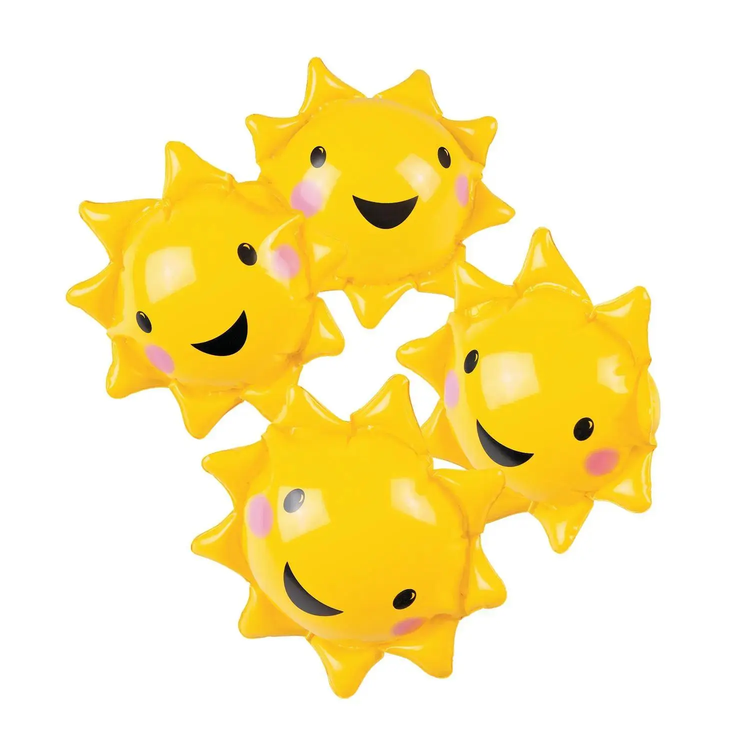 5" Mini Inflatable You Are My Sunshine Sun Shape Beach Balls - 12 Pc.