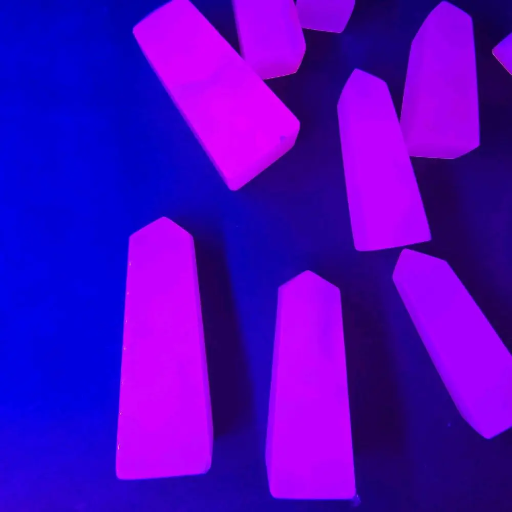 Pink Magnano Calcite UV-Reactive Tower, 50-60 mm Size
