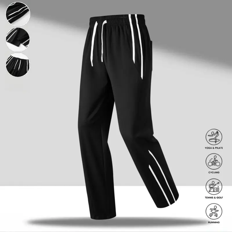 Men's athletic jogger pants with multiple colors and side stripes, casual sporty style versatile enough to pair with any top. Soft and skin-friendly fabric keeps you comfortable all day long, perfect for activewear enthusiasts, runners and gym goers, as w