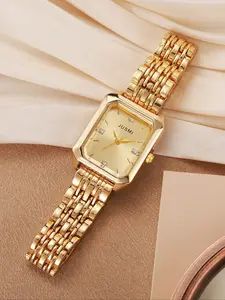 Women's Fashion Square Quartz Watch, Elegant Square Dial, Simple Scale Design, High-Quality Business Stainless Steel Band, Perfect Gift