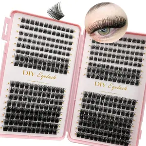 Large Capacity DIY False Eyelashes Cluster, Suitable for Beginners & Professionals, Easy Home Wear, Dense Curled Fake Lashes, Individual False Eyelash, Eyelash Extensions Kit, Cosmetic Lash Extensions