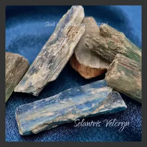 Blue Kyanite Select Blade Kenya Rough Mineral Specimen – Single Stone | Skadi Winter Frost Collection