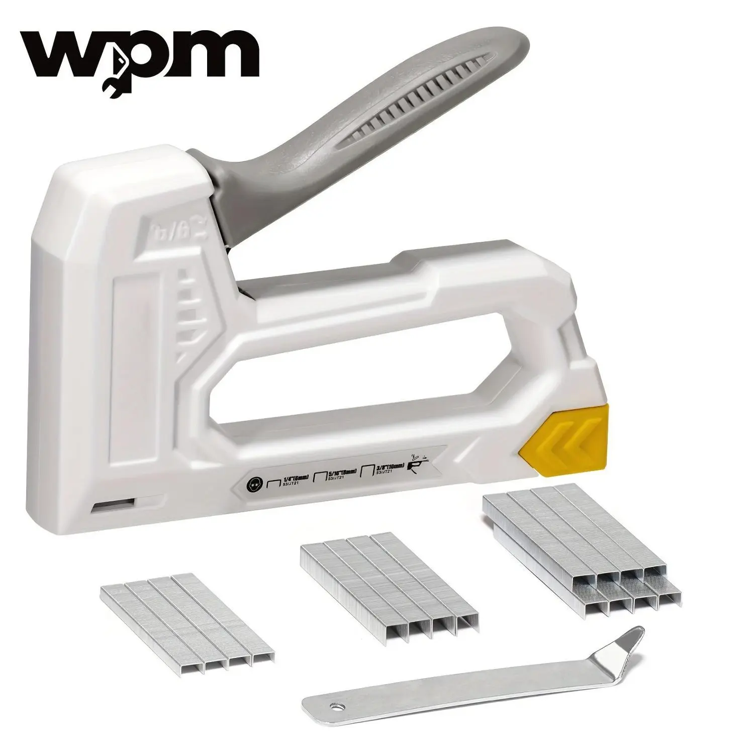 WPM Light Duty Staple Gun for Wood - Red Upholstery Staple Gun with 1600pcs JT21 Staples 1/4, 5/16, 3/8 inch and Staple Remover - Fabric Stapler Gun for Crafts, DIY, Decoration
