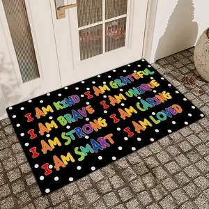 1 Pc Colorful Printed Door Mat With Linen Surface Diatomaceous Earth Anti Slip And Absorbent Indoor And Outdoor Printed Door Mat Kitchen Dining Room Bathroom Bedroom Decoration Holiday Home Decoration