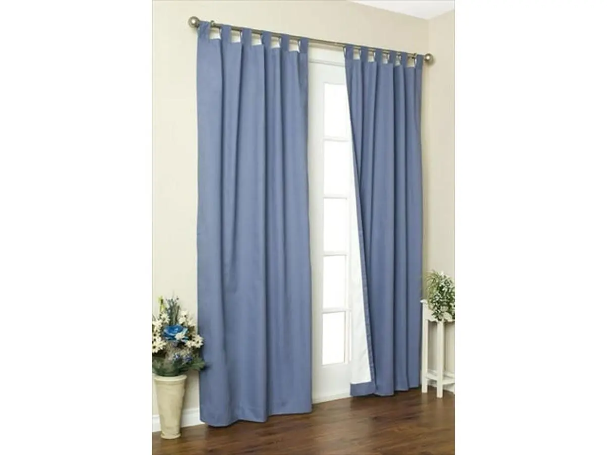 Commonwealth Home Fashions 70292-153-601-54 Thermalogic Insulated Solid Color Tab Top Curtain Pairs 54 in., Blue
