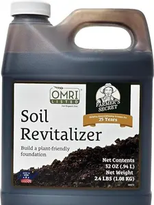 Soil Revitalizer - Organic (OMRI Listed) Dirt Health Booster - Liquid Compost Soil Amendment - Activated Humic Acid (32oz)