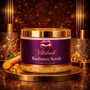 ViTalush Radiance Turmeric Body Scrub for Brighter Soft Radiant Skin Glow - Luxurious Exfoliating Scrub with Spa-like Texture for Soft Refreshed Radiant Skin