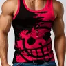 Men's Fashion Casual Sleeveless Tank Vest, Creative Print Art, Breathable Comfort, Summer Streetwear, Outdoor Fitness, Sleeveless Sports Tops, Gift Idea, Sleeveless Workout, Sleeveless Sporty Design, Workout Clothing