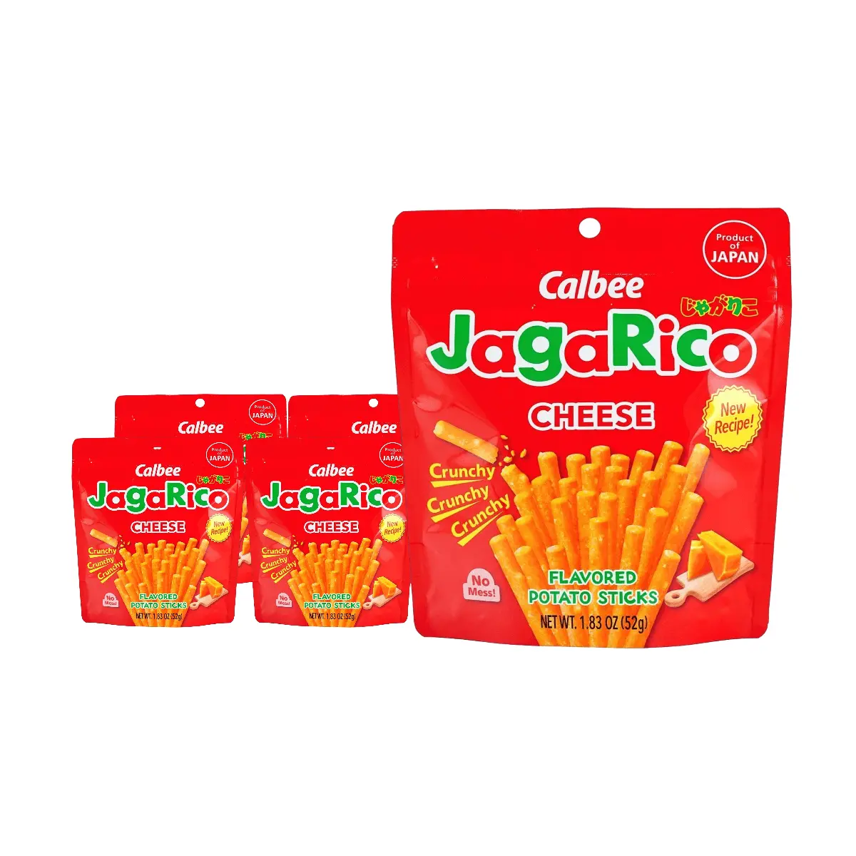 Calbee Jagarico Double Cheese Flavor Potato Sticks Snack 52g x 5 Pack - Authentic Japanese Crispy Fries