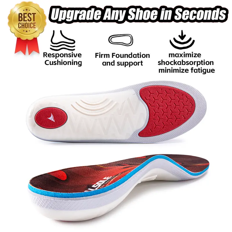 VALSOLE 250+ Lbs Heavy Duty Arch Support Insoles, Orthotic Pads with Cushioning Technology, Relieve Plantar Fasciitis, Flat Feet & High Arch Pain, Foot Care Inserts for All-Day Standing Work Boots   Footwear