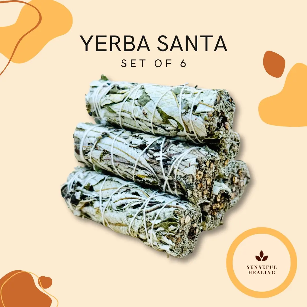Yerba Santa Smudging Sage Pack - 6-Pack 4in Herb Bundles, Earthy Aromatherapy Healing Incense for Spiritual Grounding & Intentions (Home Fragrance Accessory)