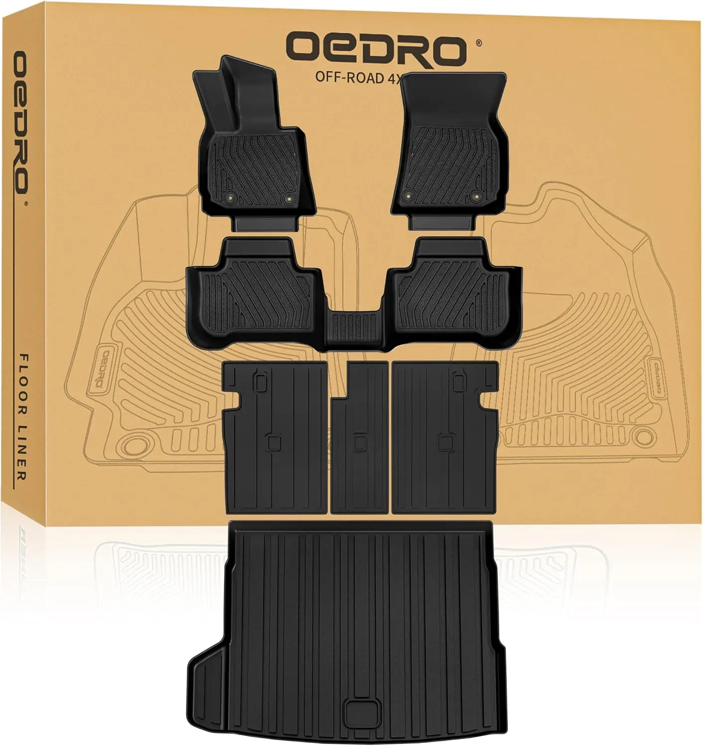 OEDRO Floor Mats Trunk Mat with Backrest Mat Fit for BMW X3 2025, Custom Fit TPE All Weather Trunk Mat with Backrest for BMW X3 Accessories