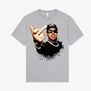 Graphic T Shirt Chris Breezy Cotton Grey