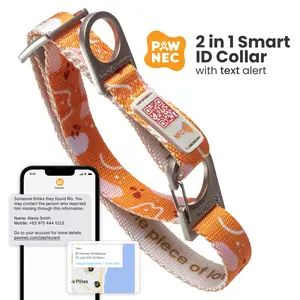 NeoCollar - 2-in-1 dog collar with ID tag - personalized with name - customized collar for pets
