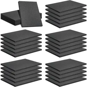 32 Pcs 12" x 8" x 0.5" Polyethylene Foam Sheets Black Foam Padding for Packing Craft Moving Shipping