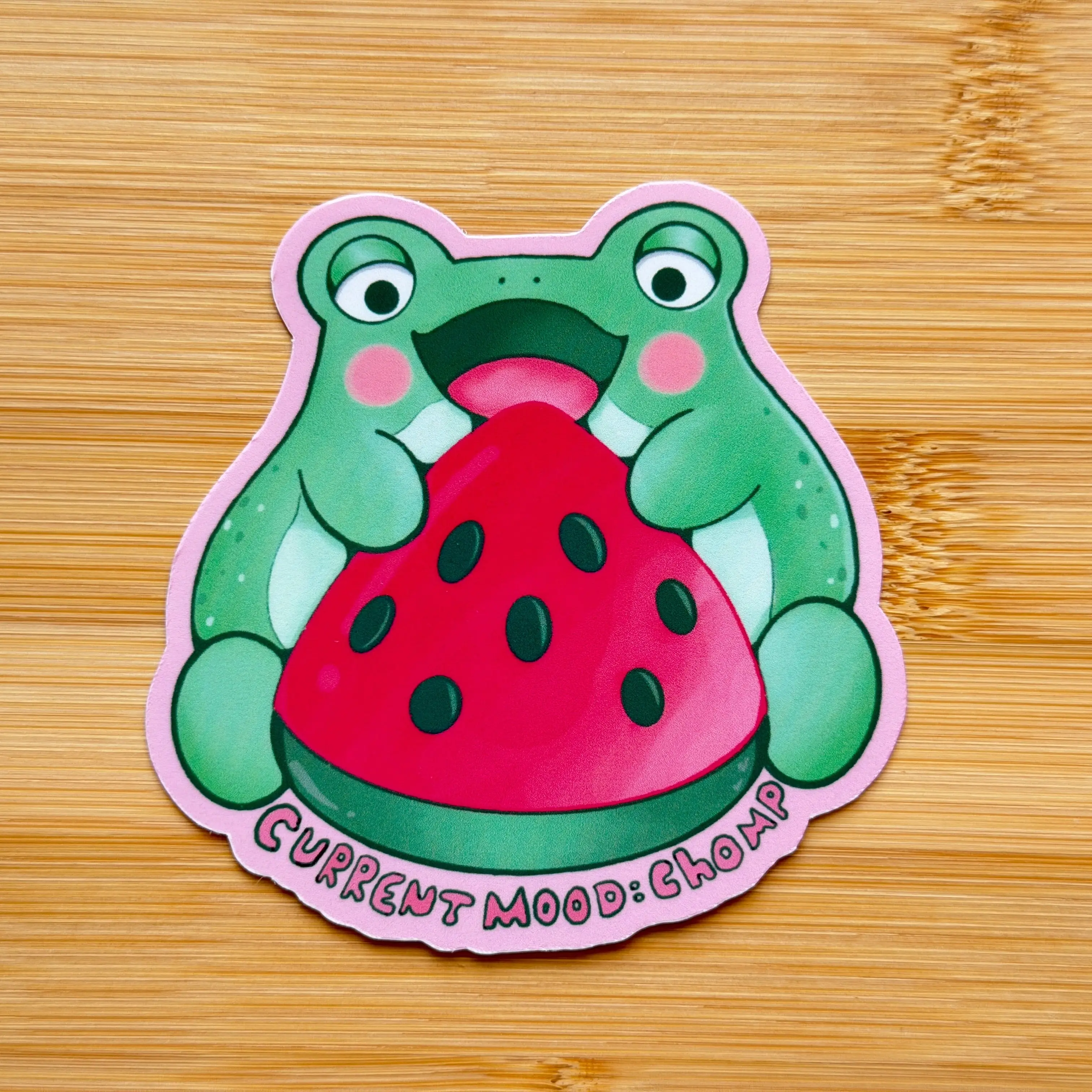 Chomping Frog Sticker | Waterproof Vinyl Sticker