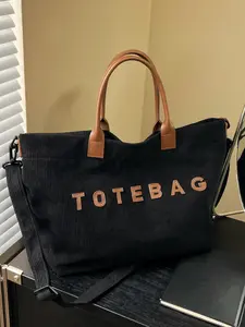 Elegant Fashion Large Capacity Letter Design Handbag, Practical Tote Bag for Shoulder and Crossbody, Stylish and Functional, Casual Trendy Bag