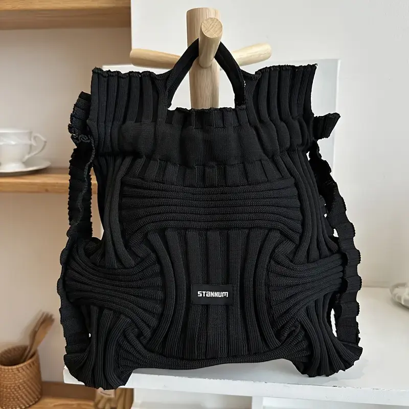 Women's Plain Chic Drawstring Purse - Fashion Bags for Women, Daily Commuter Bag, Great for Workdays & Gym Use (Sports & Outdoor Accessory)