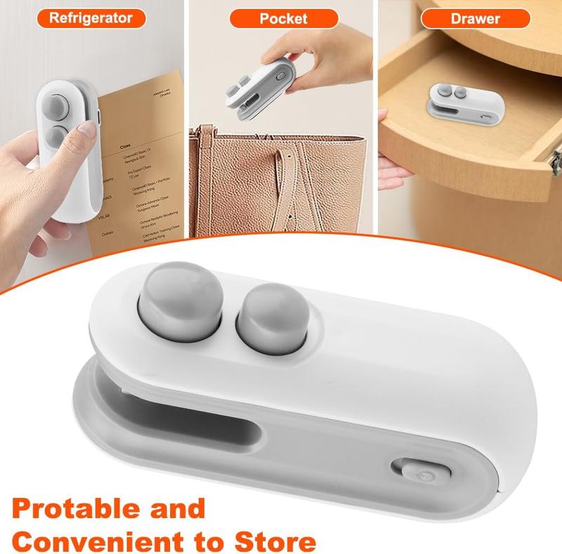 【Valentine's Day Essential Gift】Mini Handheld Vacuum Sealer USB Charging | 2-in-1 for Chips & Snack Bags,Must-Have Valentine’s Gift for Snack Lovers,Ideal Valentine’s Gift for Her/Him.