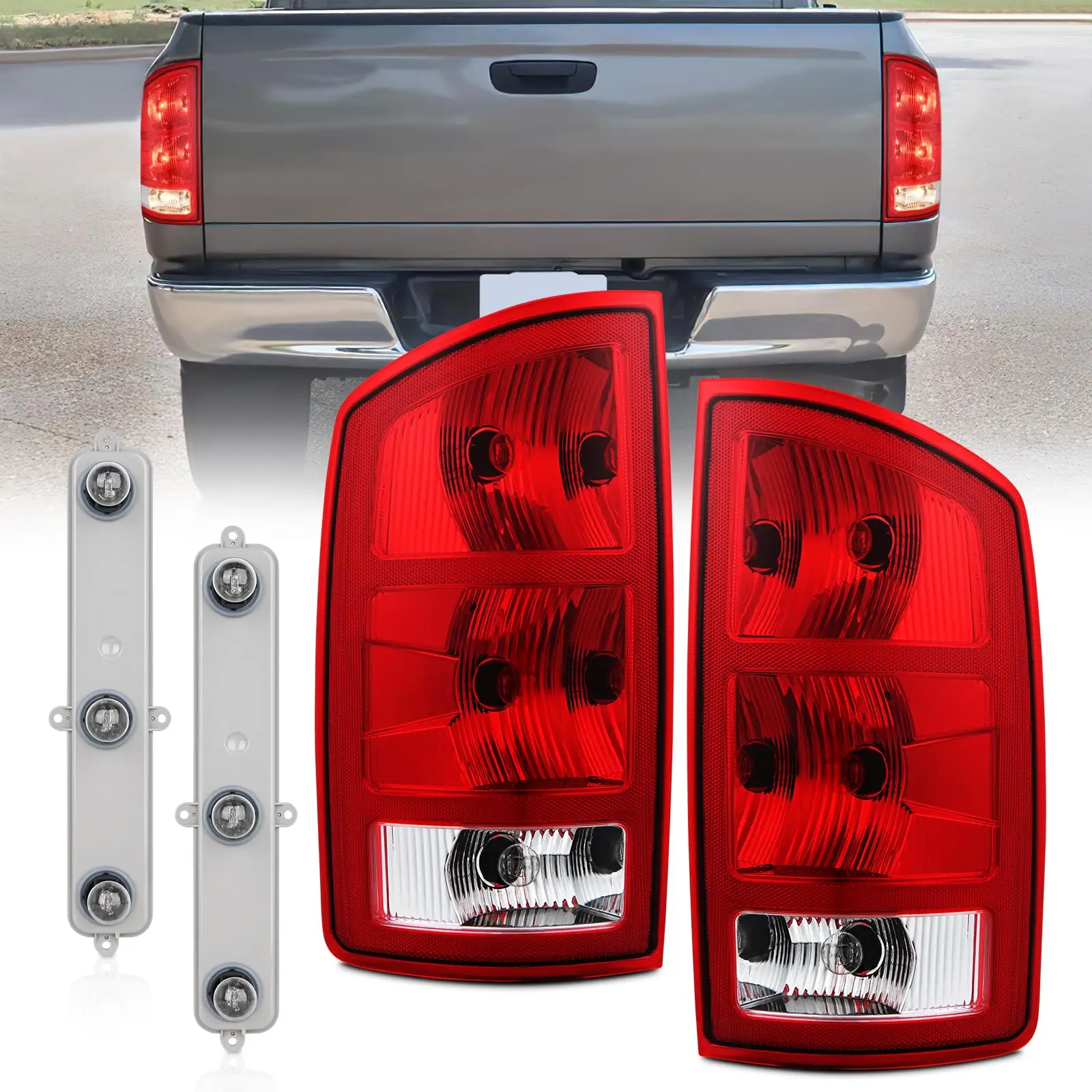 Nilight 1 Pair of Taillight Assembly, OE-Style Rear Lamp Replacement with Bulbs Included, DOT-Compliant for 2002-2006 Dodge Ram 1500, 2003-2006 Ram 2500/3500, Driver & Passenger Side, Boosts Nighttime Visibility & Driving Safety, Waterproof, Car Lighting,