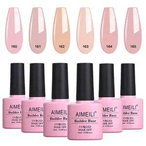 AIMEILI Gel Nail Polish Builder Nail Gel Builder Strengthener Gel Color Hard Gel Builder Extension Nail Gel 6 x 8 ML-Kit Set 38