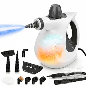 Steam Cleaner, Pressurized Handheld Multi-Surface Natural Steam Cleaner with 12 PCS Accessories & Safety Lock, 350ML Large Capacity, Steamer for Car, Home, Upholstery, Kitchen, Window, Grime, Grease