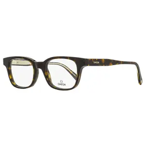 Omega Rectangular Eyeglasses OM5004H 052 Dark Havana/Crystal 52mm 5004