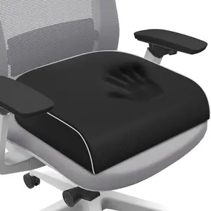 Modern Seat Cushion for Tailbone Pain Relief Office Chair Memory Foam Large Cushion with Non-Slip Cover for Soft Support at Office Car Airplane Black Large