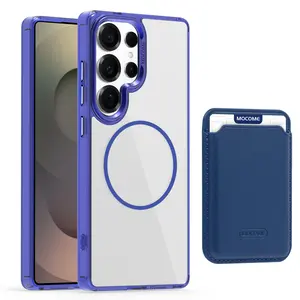 2 in 1 Detachable Card Bag Shockproof Case with Magnetic Card Holder, Wallet Case for Samsung Galaxy S25 Ultra, S24 Ultra, S25 Edge, S24 Fe, S23 Ultra, S22 Ultra, Smartphone