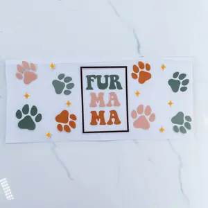 Animals Fur Mama Pets UV DTF Wraps For Cup