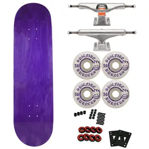 Moose Canadian Maple Skateboard Purple 8.5" with Independent Trucks, Spitfire Wheels