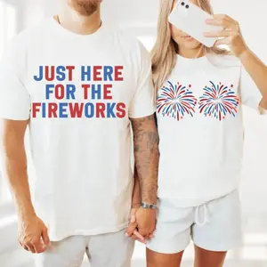 Funny USA Fireworks Couple Shirt, Just Here For The Fireworks, Sarcastic Couple Shirt, Adult Humor Shirt, 4th Of July Shirt, Fireworks Shirt
