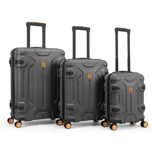 Unbreakable ABS Luggage Set with TSA Lock, 3-Piece (20/26/30 Inch) Hard Shell Suitcase with 360° Spinner Wheels, Expandable Travel Luggage for Business & Family Trips,  Dark Grey