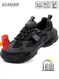Steel Toe Shoes for Women Safety Work Sneakers Indestructible Lightweight Breathable Comfortable New Fashion Anti-smash Toe Anti-Punctur for Warehouse Industry Manufacture Construction Outdoorwork