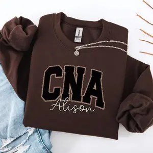 Custom Leopard CNA Sweatshirt: Certified Nursing Assistant Gift
