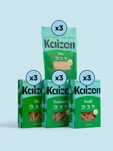 Kaizen Best Seller Pack Gluten Free Snack Crispy Bean Snacks Rice 3 Low Carb Fusilli 3 Radiatori 3 Ziti